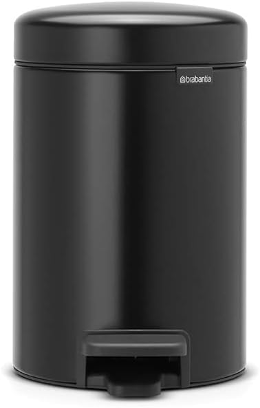 Brabantia 113321 Treteimer mit Inneneimer aus Kunststoff, stahl, MattSchwarz, 3Liter 3 Liter Matt Bl