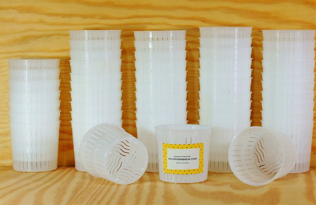 AlcoFermBrew 50 x Käseform 5x5cm - 100g - Ricotta – Käseformen | Korb | Käseherstellung | Lab
