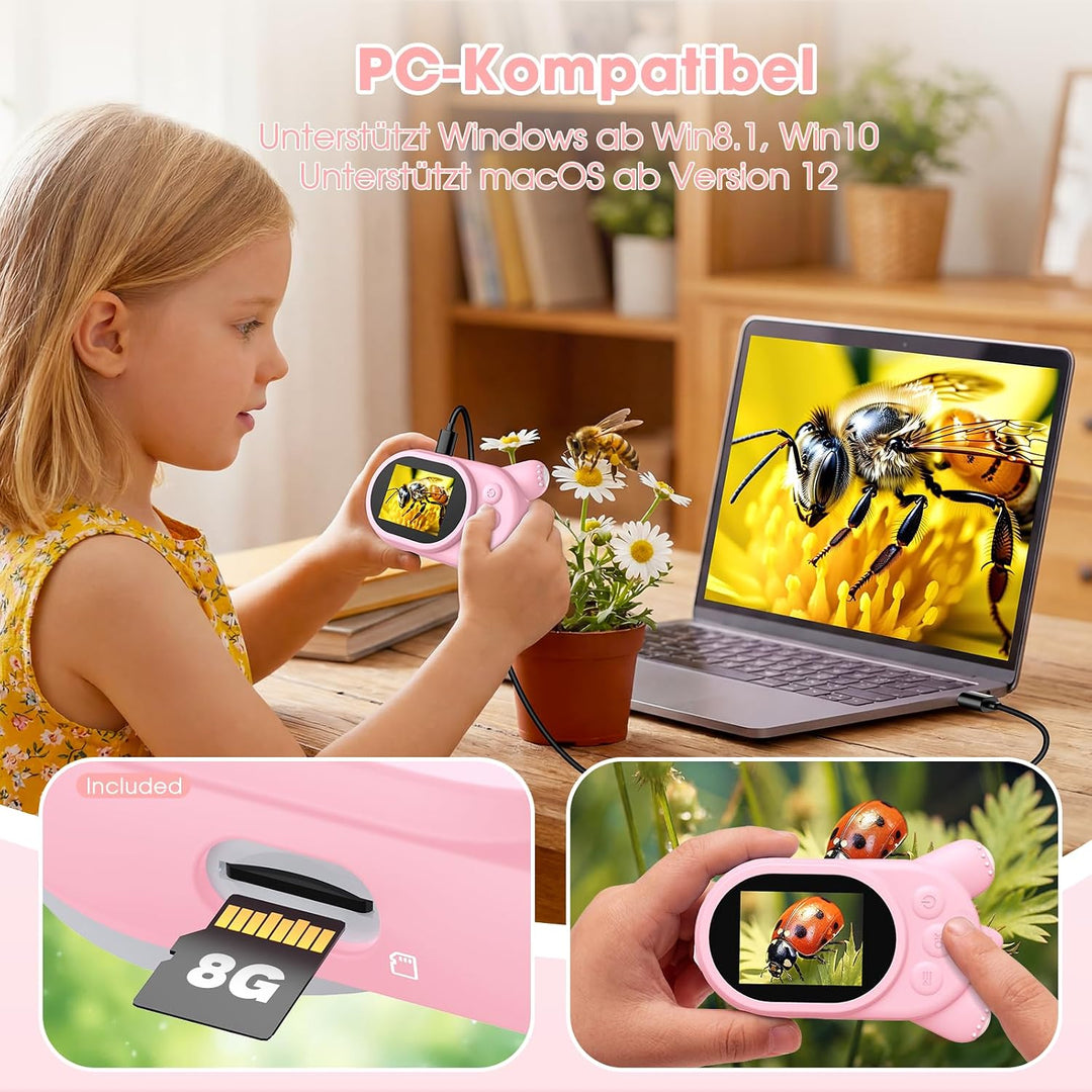Mikroskop für Kinder, Kinderkamera Mikroskop mit 2-Zoll LCD HD Bildschirm, Hand Digital Microscope m