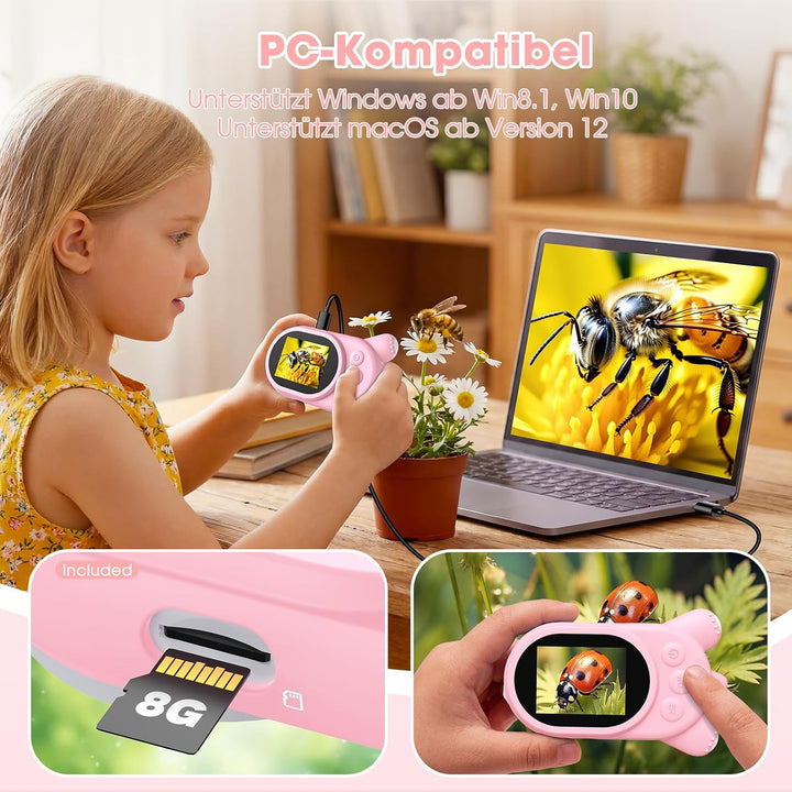 Mikroskop für Kinder, Kinderkamera Mikroskop mit 2-Zoll LCD HD Bildschirm, Hand Digital Microscope m