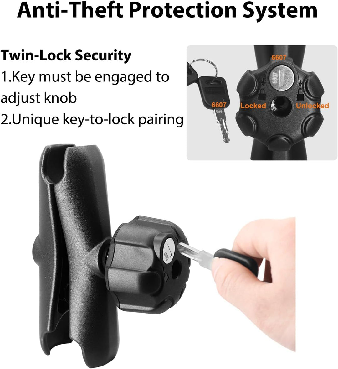 Aluminium Pleuelstange für C Grösse / 38mm Ball Zubehör, Double Socket Arm für 1,5 Zoll Ball (Anti-D