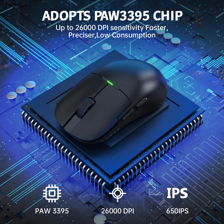 AJAZZ AJ159P SUPERLIGHT Kabellose Gaming-Maus mit Magnetischer Ladestation, Ultraleicht 56g, Pixart