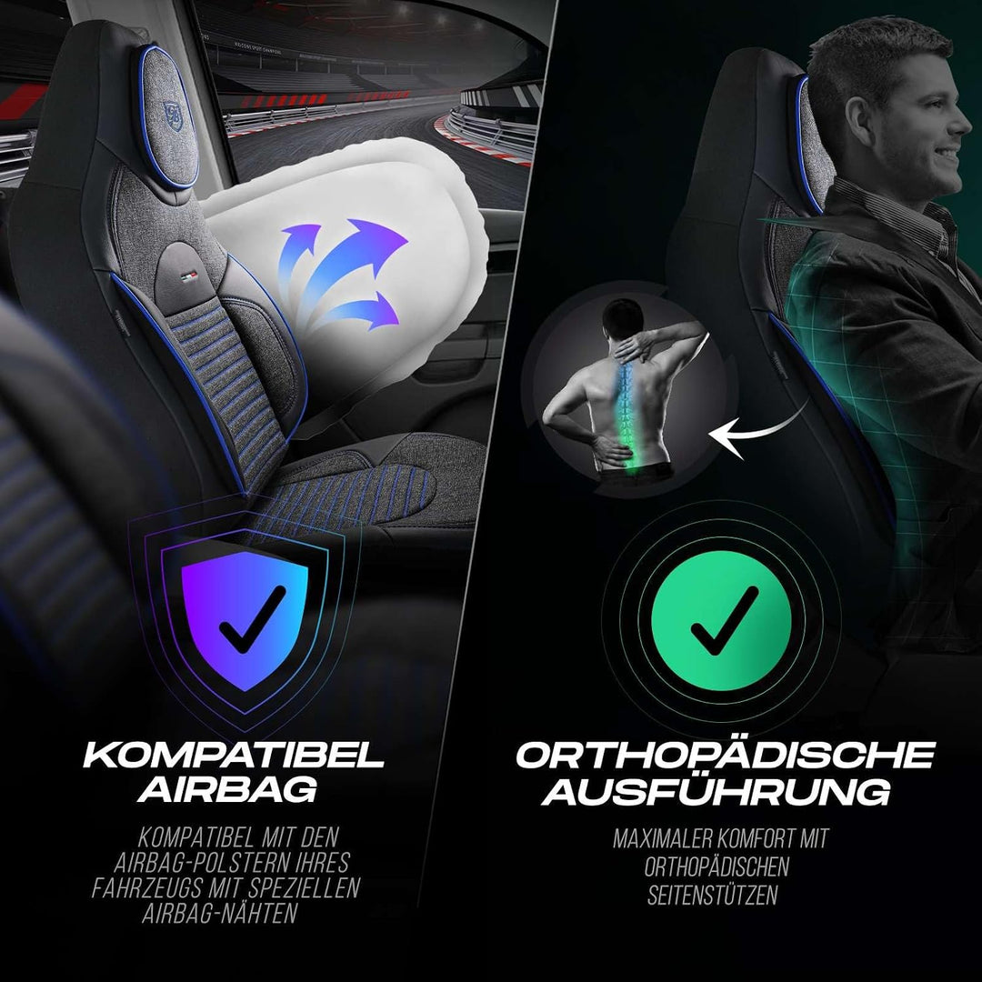 Wohnmobil Sitzbezüge kompatibel mit FIAT Ducato, Citroën Jumper, Peugeot Boxer - Schonbezüge Set aus