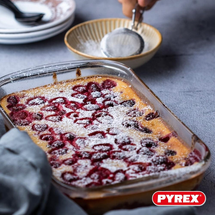 Pyrex® - Essentials Lasagneteller, rechteckig, aus Glas, 35 x 23 cm, 40 x 27 cm, 2 Stück