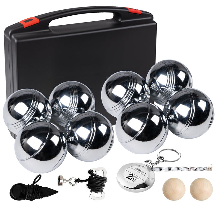 Boule Set mit Gravur/Ohne Gravur,Personalisierte Boule Set mit Tragetasche/Hartschalenkoffer, 6/8 Bo