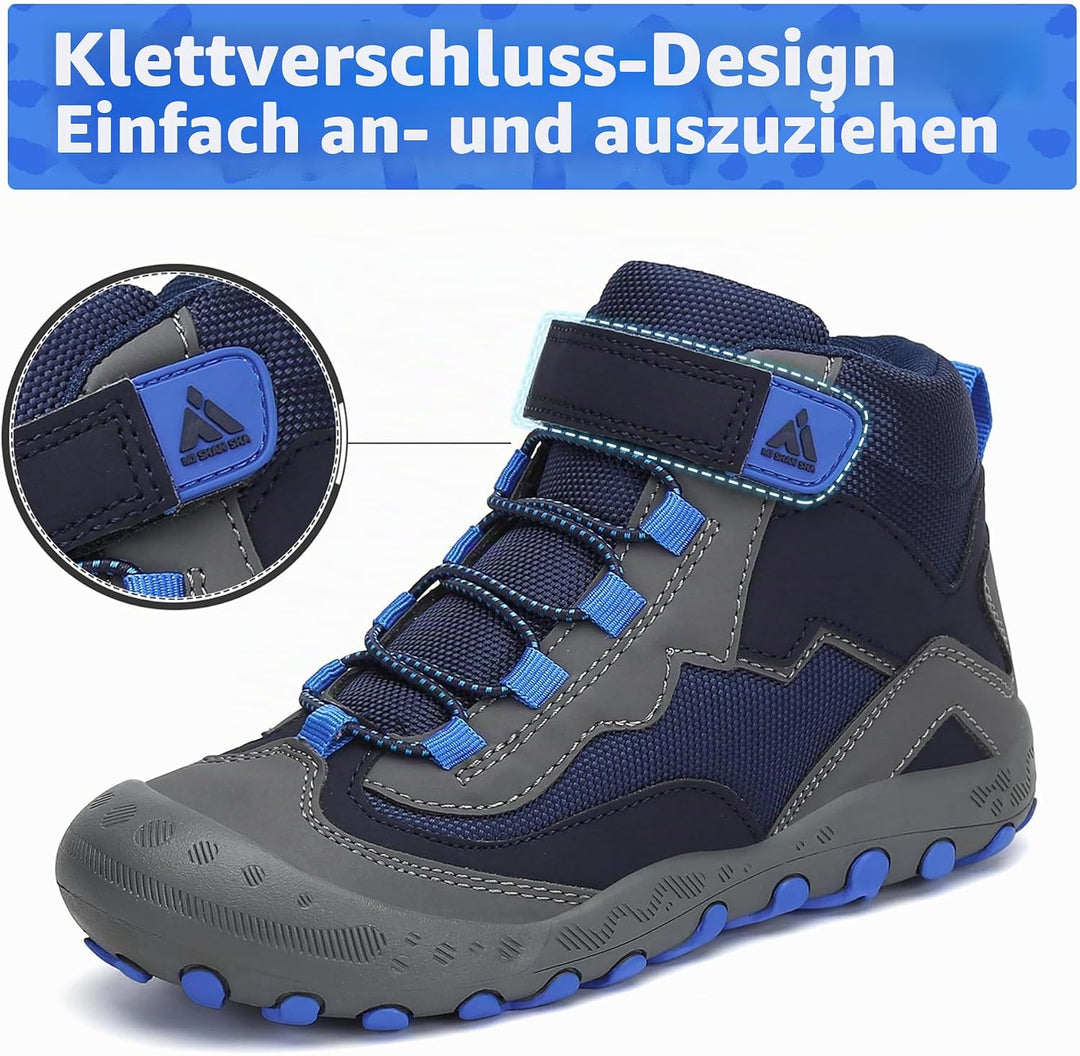 Mishansha Kinder Wanderschuhe Trekking Wanderstiefel Outdoor Trekkingschuhe 28 EU Stahlblau, 28 EU S
