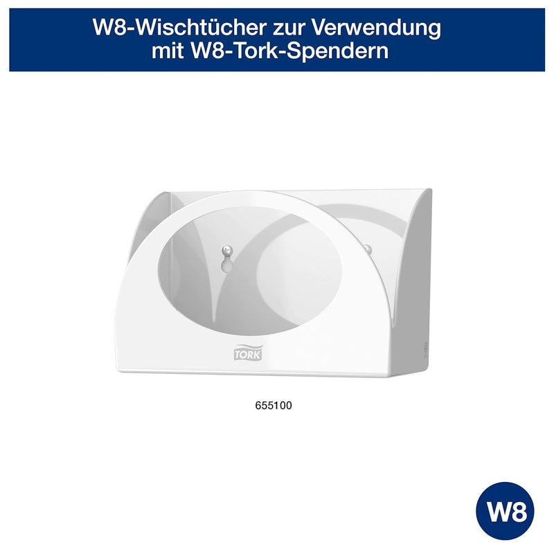 Tork 510150 Reinigungstücher für W8 Small Pack System / 1-lagige Putztücher in Weiss / Weich, flexib