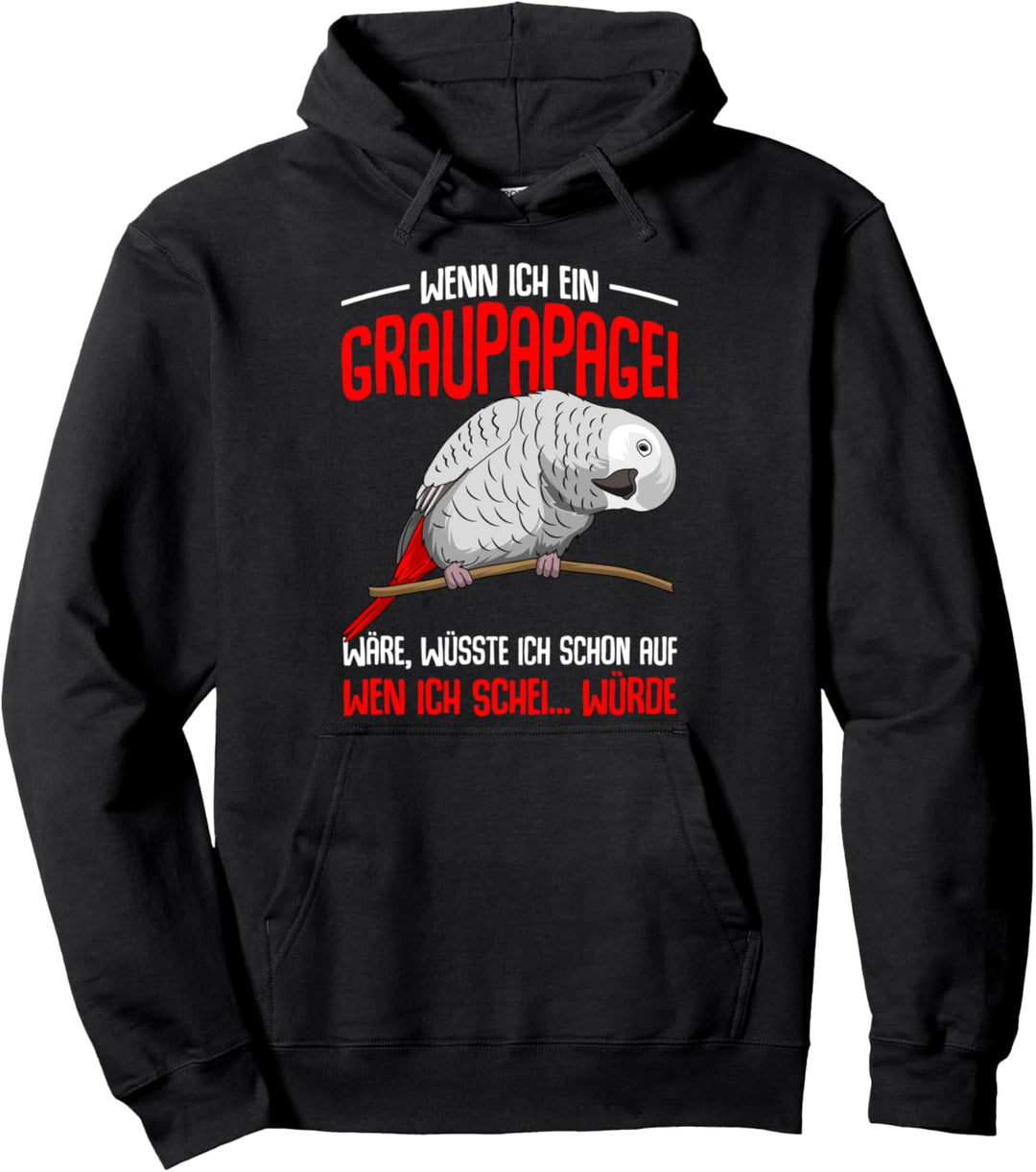 Graupapagei Sprüche Lustig Papagei Herz Vogel Pullover Hoodie