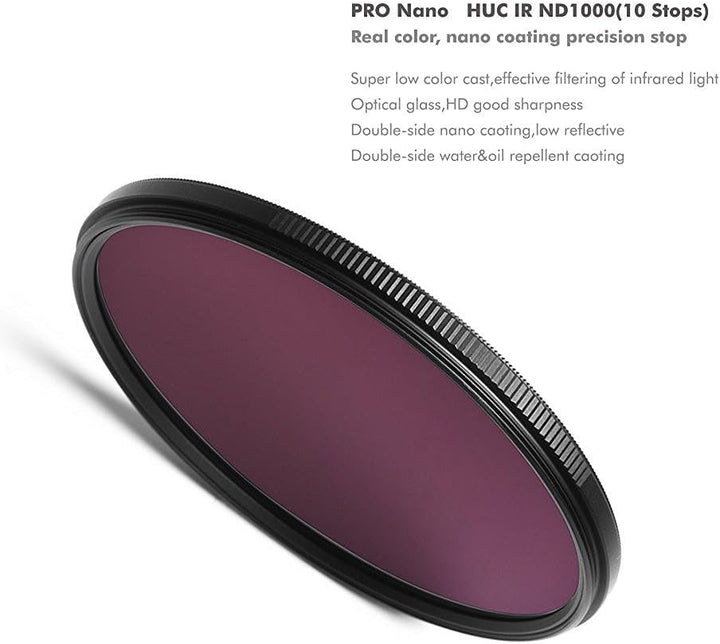 NiSi HUC IR ND1000 ND Filter 77mm - ND3,0 10-Blenden Neutral Graufilter aus Optisches Glas mit Pro N