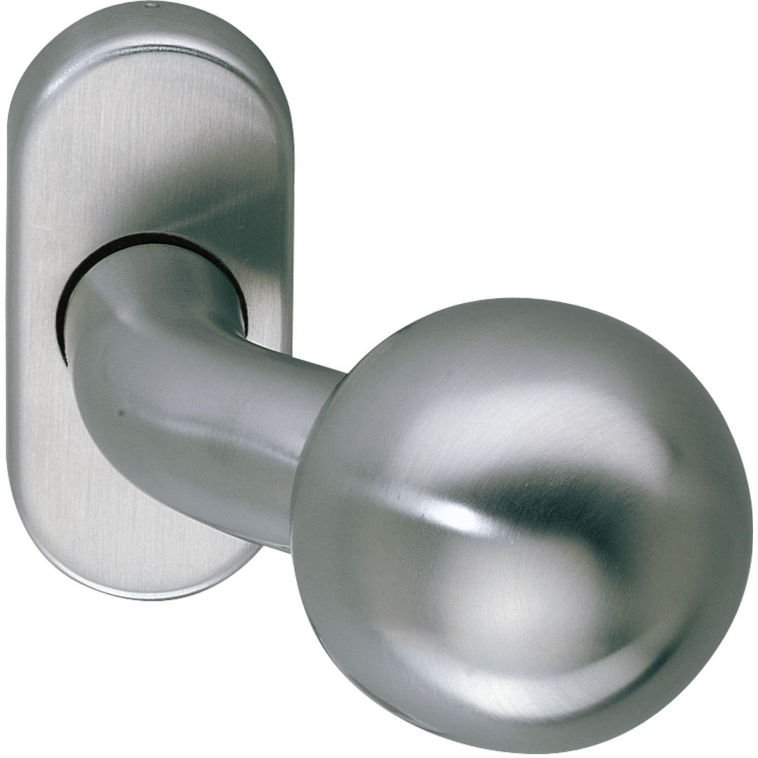 Marchesi Edelstahl-Türknopf auf ovaler Rosette | Drehknopf | Drehknauf | 1 Stück | Niro | Inox