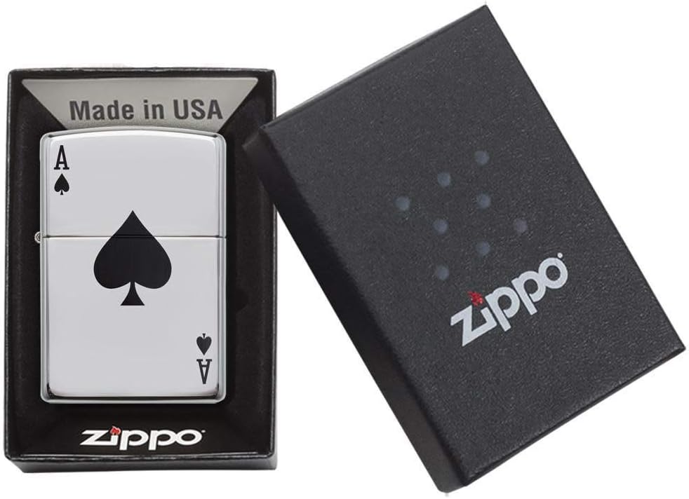 Zippo Ace Winddichtes Feuerzeug, Edelstahl, Silver, 10.2 x 8.9 x 5.1 cm
