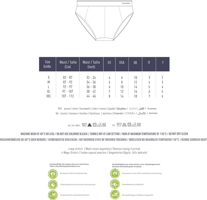Blackspade Tender Cotton Lite Mens White Briefs 3 Pack M9672 X-Large