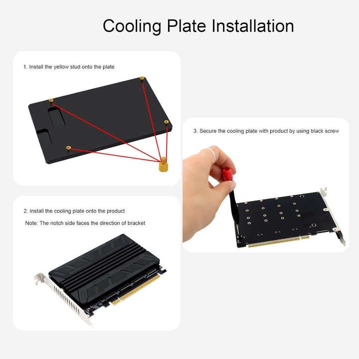 Topiky Quad M.2 NVMe auf PCIe 3.0/4.0 X16 Adapter, 4 Laufwerke NVMe M.2 SSD auf PCIe X16 Adapterkart