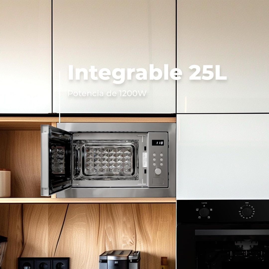 EVVO Mi35 Mikrowellen, integrierbar, Schwarz Schwarz 25 Litros, Schwarz 25 Litros