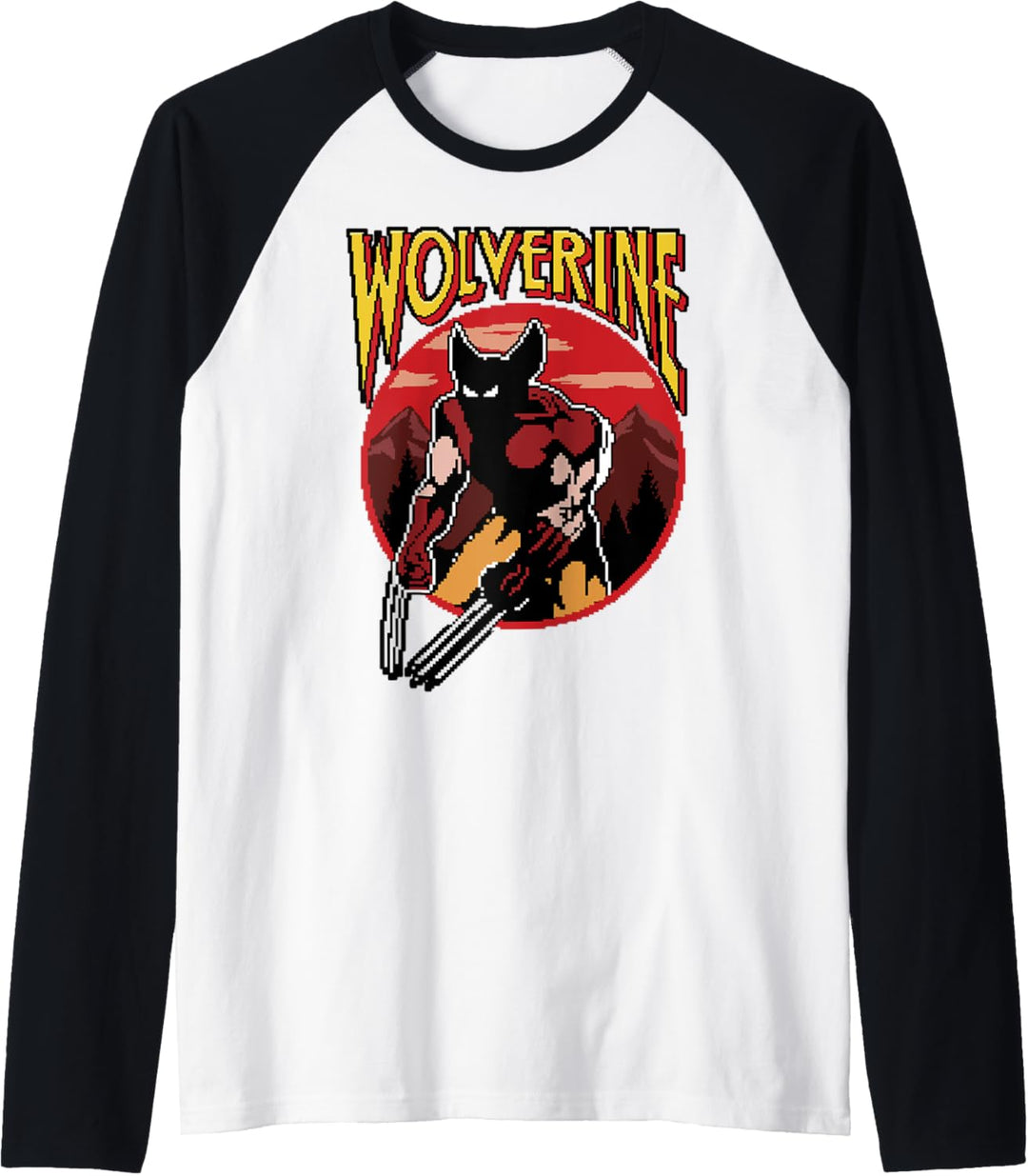 Marvel X-Men Wolverine Game Pixel Portrait Raglan