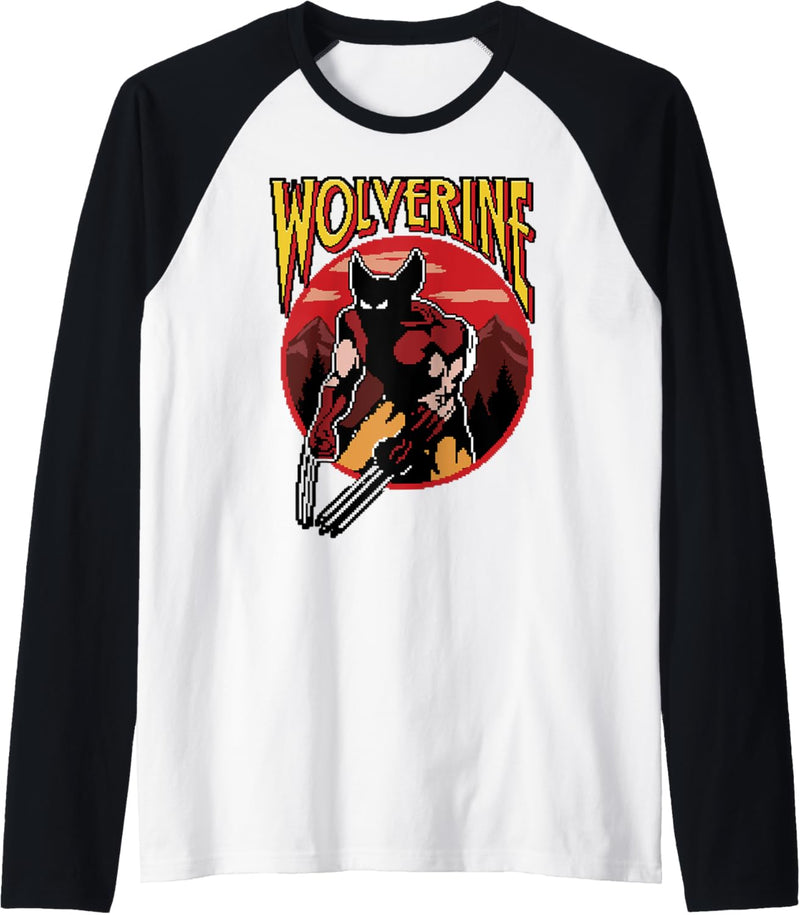 Marvel X-Men Wolverine Game Pixel Portrait Raglan