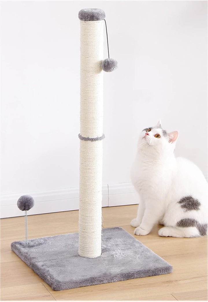 Kratzsäule für Katzen,Kratzbaum für Katzen 80cm Kratzsäule XXL Natural Sisal Seil Pole mit hängendem