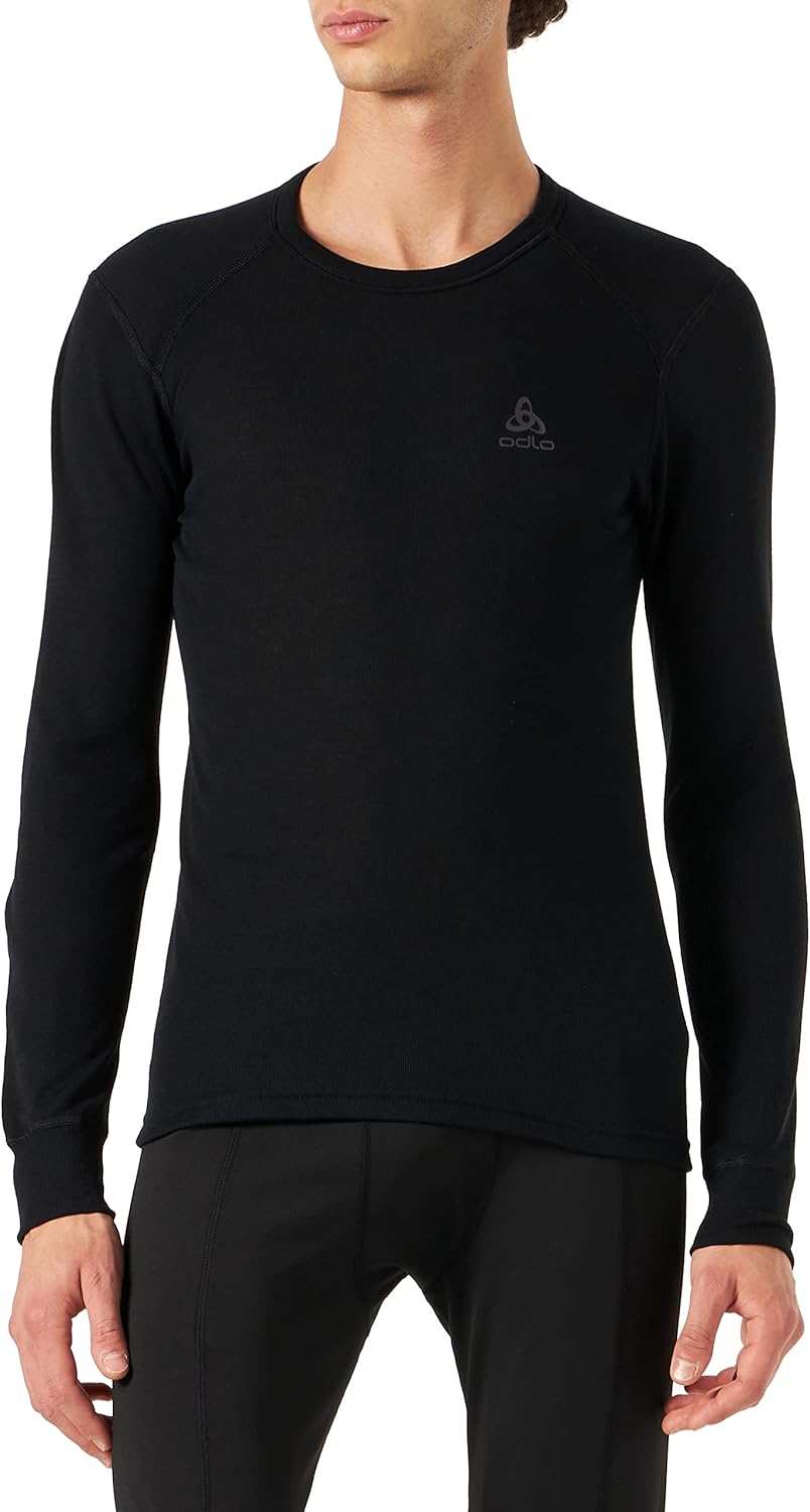 Odlo Herren Shirt Long Sleeve Crew Neck Warm S Black (Schwarz), S Black (Schwarz)