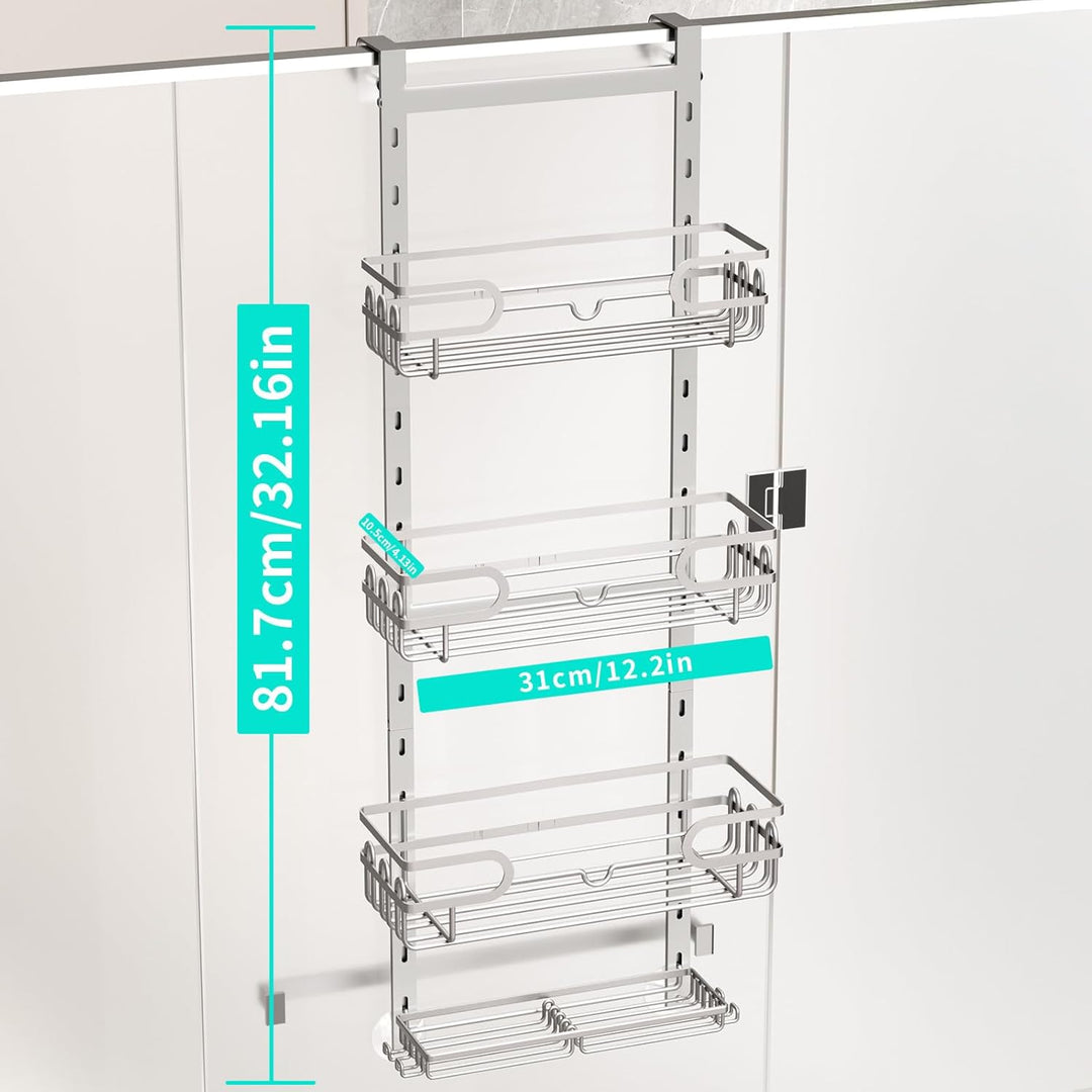 HapiRm Duschablage zum Hängen Hängeregal Dusche - Duschregal zum Hängen Einstellbar mit 4 Duschkorb,