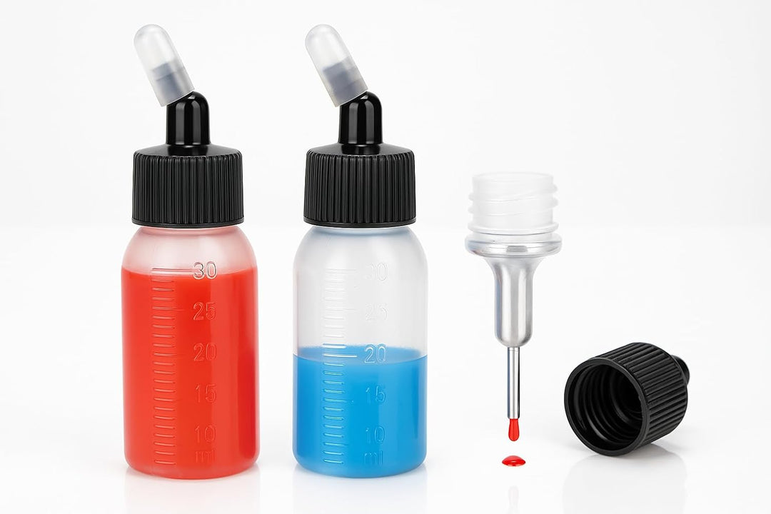 Tnfeeon Airbrush-Flaschen, 10 Stück 30-ml-Kunststoffflaschen Airbrush-Farbflaschen für Dual-Action-S