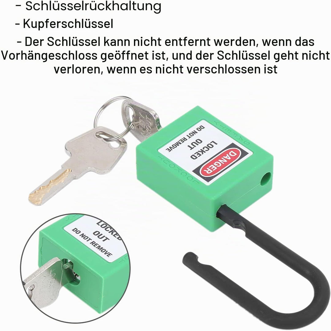 Lockout Tagout Schlösser 10Set Sicherheitsvorhängeschloss 2 Schlüssel Pro Schloss Technische Isolier