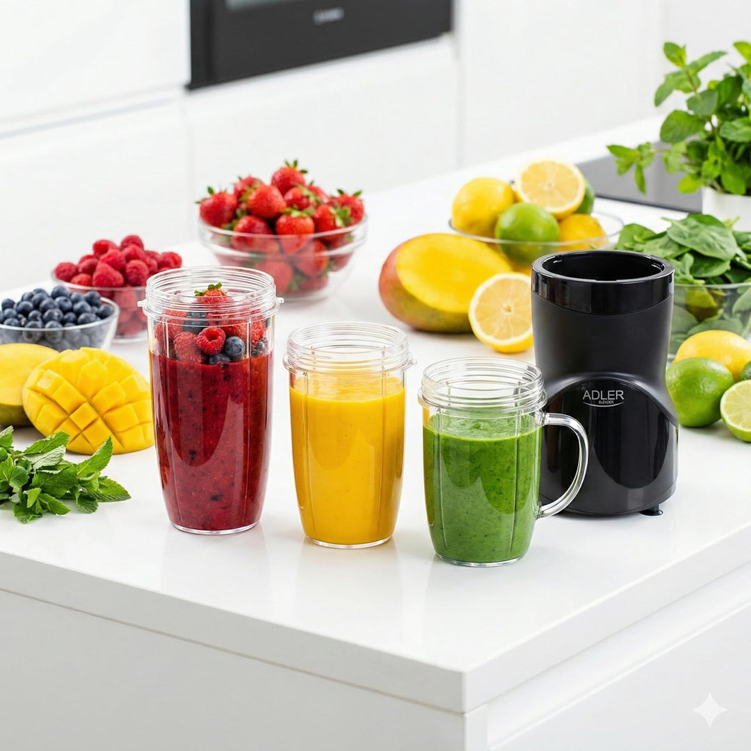 ADLER EUROPE Standmixer, Smoothie- und Cocktailmixer, Personal Blender, Eiscrusher, 1200 W, BPA-frei