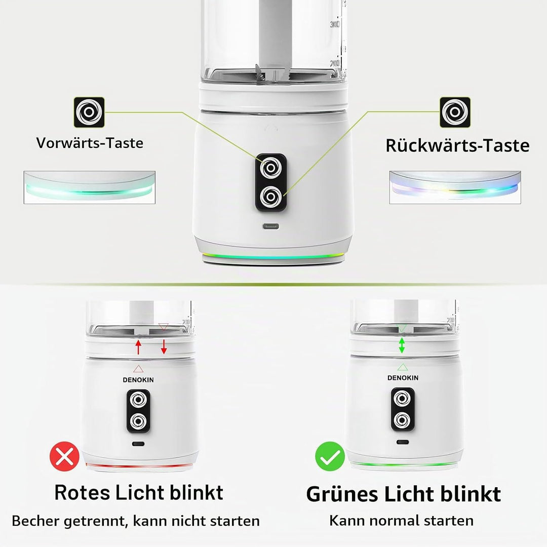 Herbst Tragbarer Mixer 700ml Smoothie Maker to Go, Fresh Juice Mixer Flasche mit 6 Klinge und USB Wi