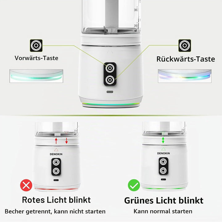 Herbst Tragbarer Mixer 700ml Smoothie Maker to Go, Fresh Juice Mixer Flasche mit 6 Klinge und USB Wi