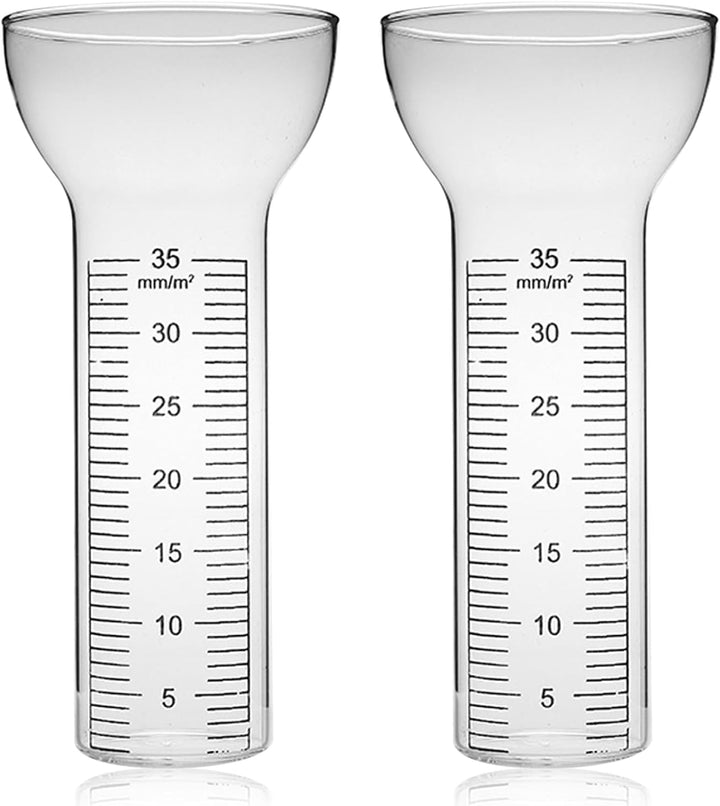 2pcs Regenmesser im Freien gefrierproof, gefrierproof Glas Regenmesser Ersatzröhrchen 35 mm trichter