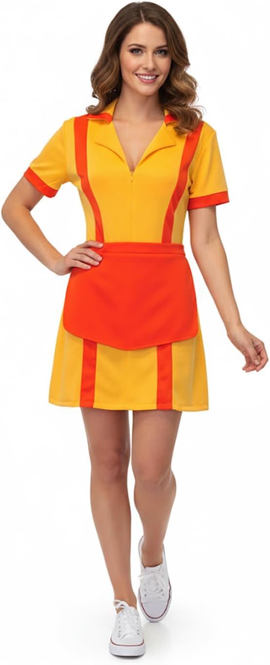 Caroline & Max Kostüm für 2 Broke Girls Fans | Diner Uniform mit Schürze | Grössen: S - XL, XL