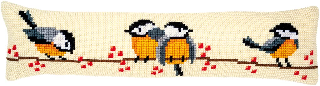 Vervaco PN-0187904 Zugluftstopper Kreuzstich Set vorgezeichnet, Baumwolle, Tomtits, 80x20cm