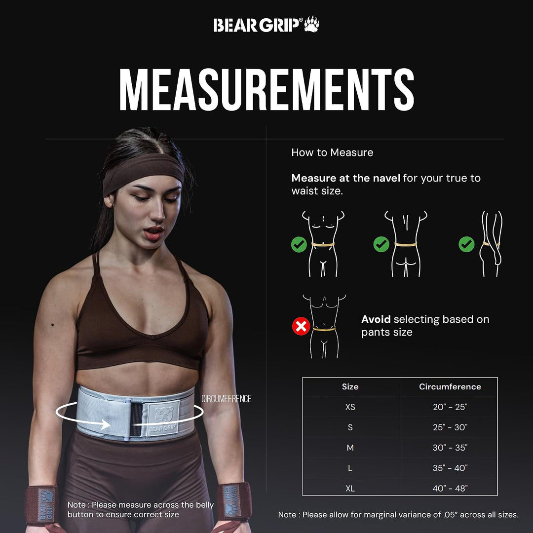 BEAR GRIP Selbstsichernder Gewichthebergürtel - Kreuzheben, Bodybuilding, Kniebeugen &amp; Powerlifting