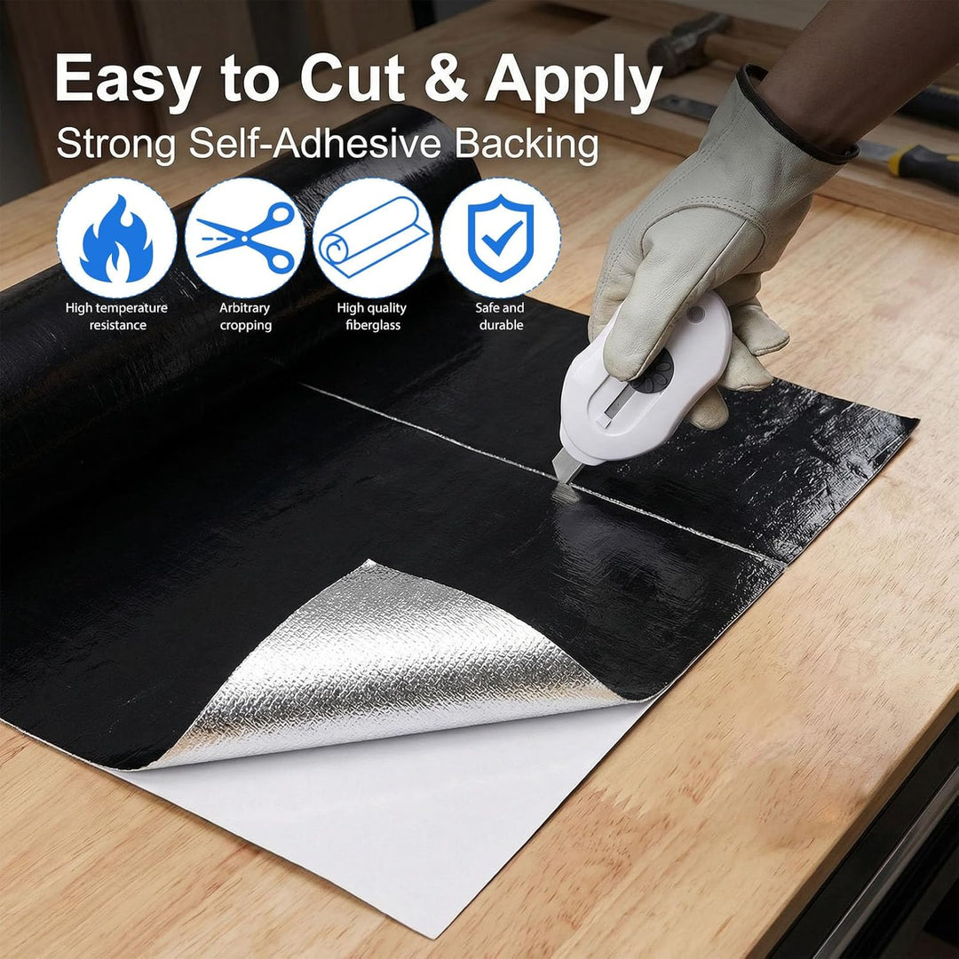 Aluminisierte Hitzeschutzmatte Alu Hitzeschutz Aluminium Platte Alu-Fiberglas Hitzeschutzmatte Selbs