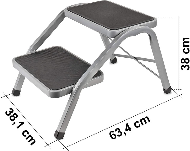 HABA Doppeltrittstufe | 634x381x380mm | gummiert | 4kg | geprüft bis 150 kg | Grau (Tritt)