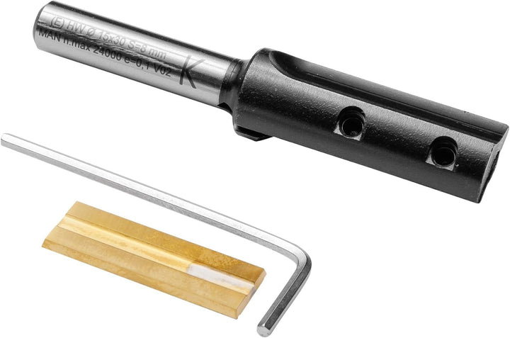 ENT 20045 Wendeplatten - Nutfräser HW, Schaft (S) 8 mm, Durchmesser (D) 15 mm, NL 30 mm, Z1, GL 74 m