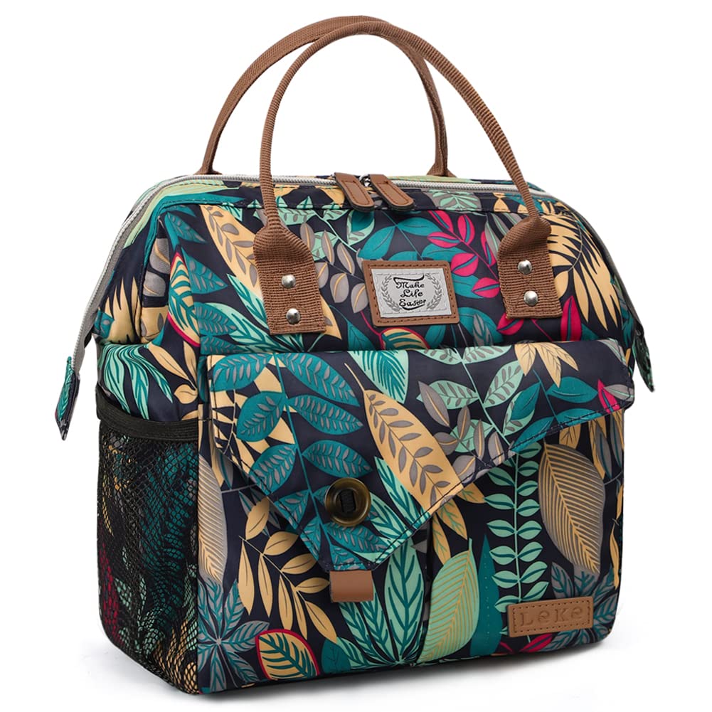 Lekesky Kühltasche Damen Lunchtasche Isolierte für Frauen Auslaufsichere Weit Geöffnete Lunchbox, 11