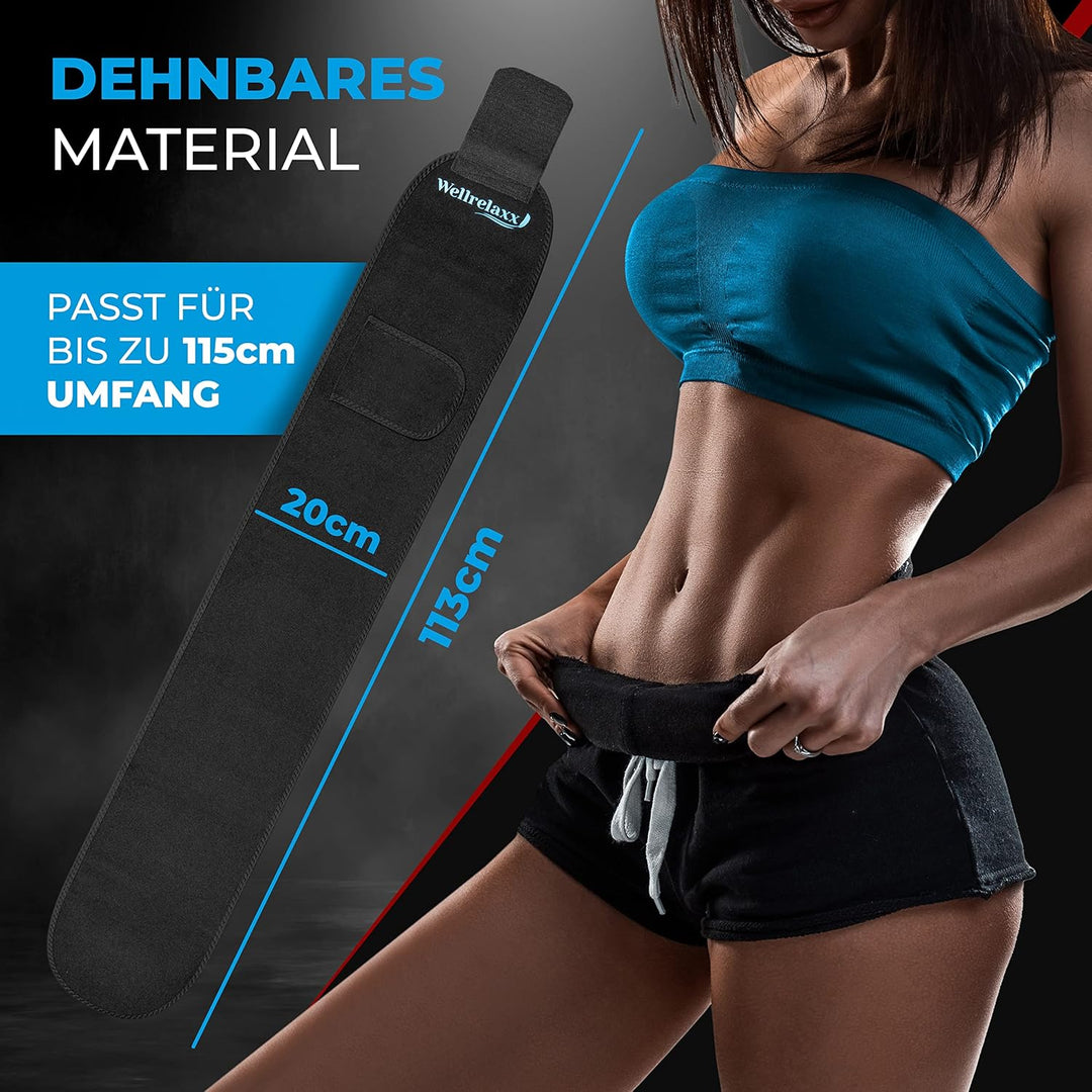 Bauchweggürtel Damen mit stark haftendem Klettverschluss - Schwitzgürtel bis 115cm - Waist Trainer D