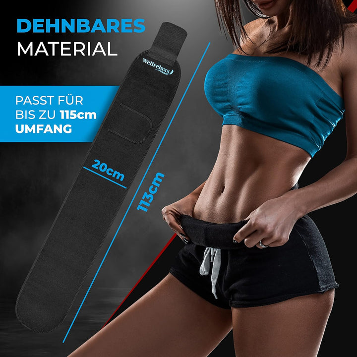 Bauchweggürtel Damen mit stark haftendem Klettverschluss - Schwitzgürtel bis 115cm - Waist Trainer D