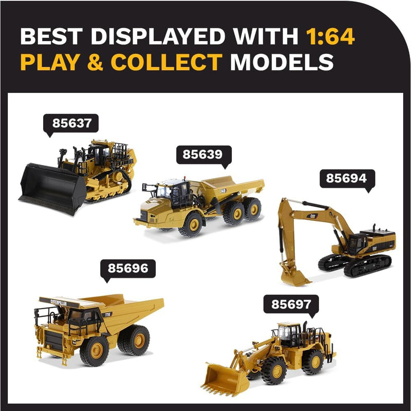 Diecast Masters 85694 - Caterpillar Kettenbagger 385C, detailgetreues CAT Baufahrzeug in Displayfens