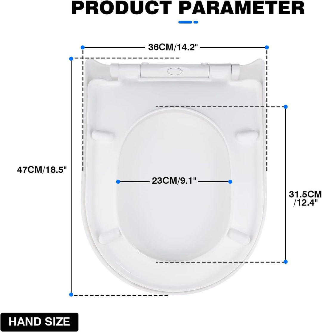 Premium WC Sitz Toilettendeckel - Toilettensitz Mit Softclose Absenkautomatik und Quick-Release Funk