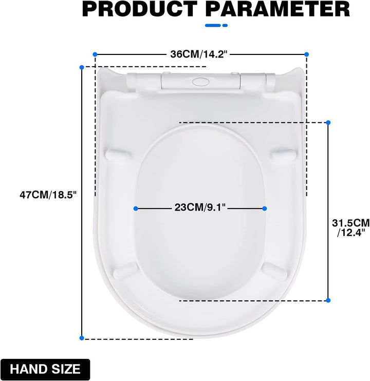 Premium WC Sitz Toilettendeckel - Toilettensitz Mit Softclose Absenkautomatik und Quick-Release Funk
