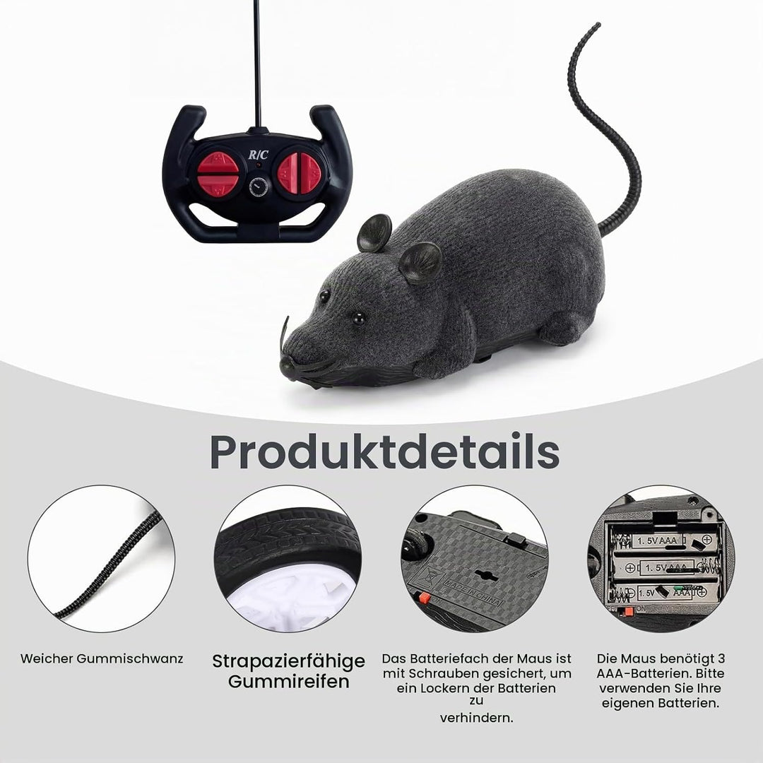 Katzenspielzeug Maus Elektrisch, Elektrisches Katzenspielzeug, Ferngesteuerte Maus für Katzen, Reali