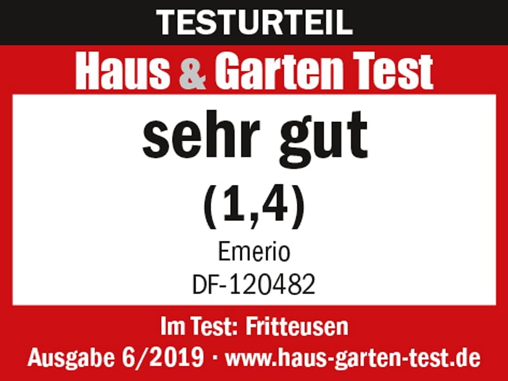 Emerio 3.0L Öl-Fritteuse mit Kaltzonen Technologie, "sehr gut 1.4" getestet von Haus & Garten 06/201