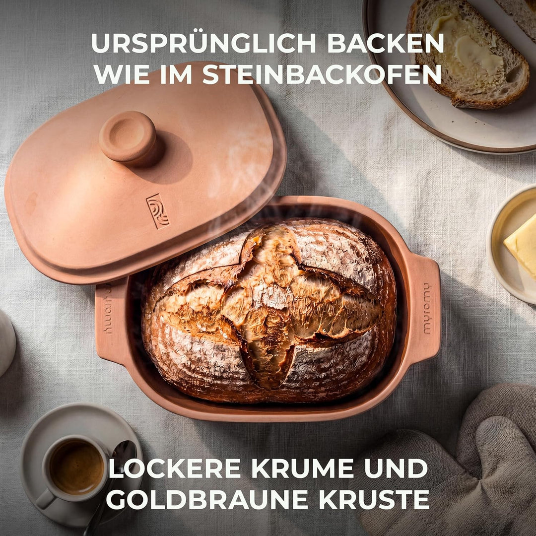 myromy® Multi-Bräter 3,5 L – Bräter &amp; Brotbackform aus Keramik – Signature