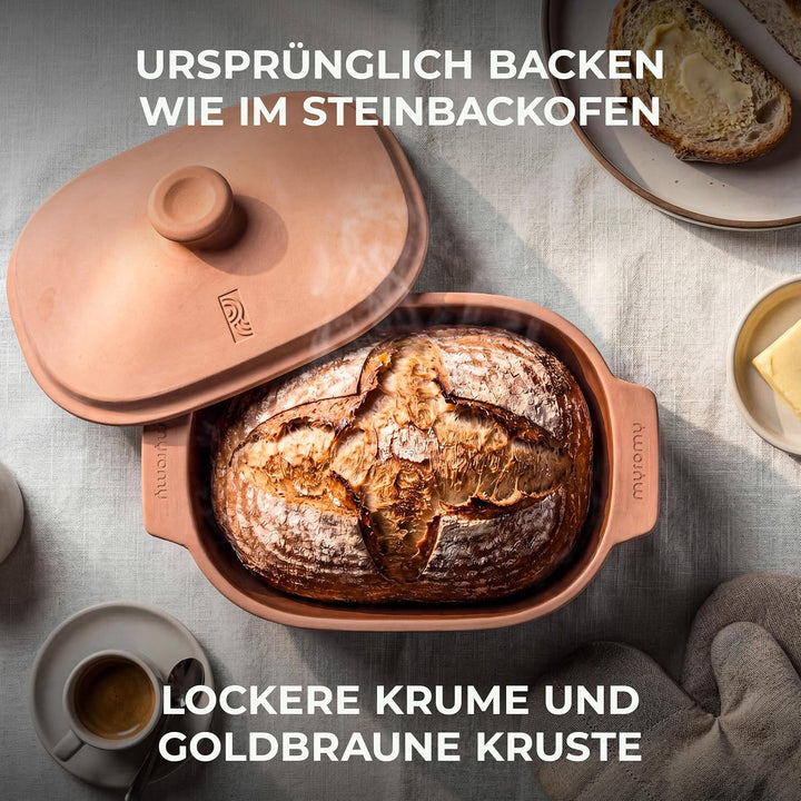 myromy® Multi-Bräter 3,5 L – Bräter &amp; Brotbackform aus Keramik – Signature