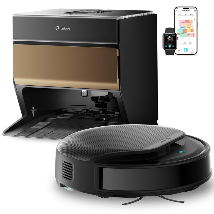 Lefant M5 Pro Saugroboter mit Absaugstation, 75°C Heisswasser Moppwäsche, 18.000Pa All-in-One Staubs
