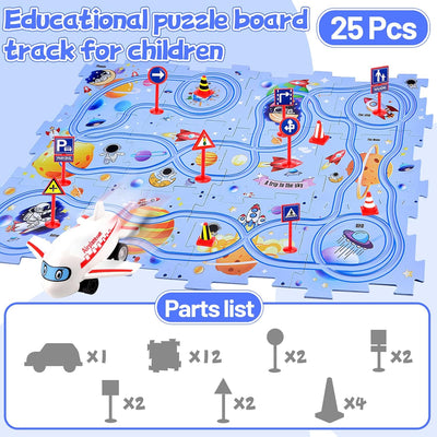 DIY Puzzlebahn für Kinderspielzeug, DIY Autorennbahn Rennbahn, Konstruktion Spielzeug Track Cars Spi