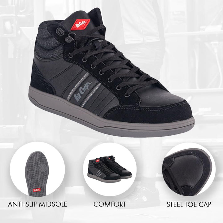 Lee Cooper Herren Arbeitssicherheit Retro High Top Schutzstahlkappe Zwischensohle Boot-trainer S1p C