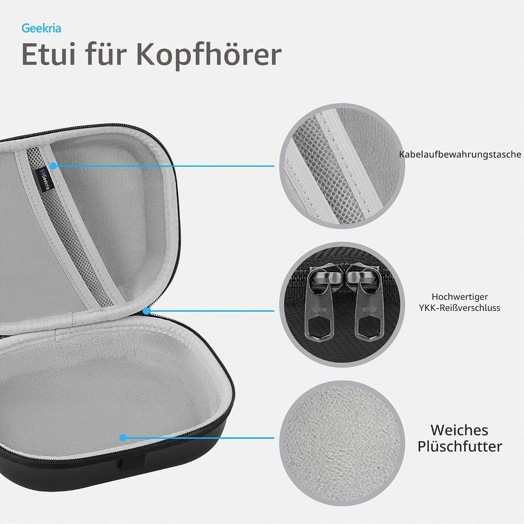 Geekria Tasche Kopfhörer, Schutztasche für Headset Case, Hard Tragetasche,Hard Shell Carrying Case/H