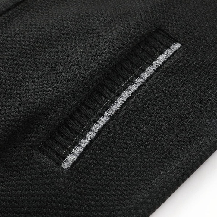Sliktaa Herren Strickjacke Reissverschluss Cardigan Stehkragen Grobstrick Fleecejacke Warm Sweater J